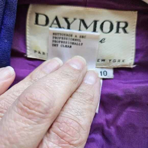 Daymor Couture Vintage Suit Size 10 Purple‎ Beaded Snap Front Blazer Maxi Skirt - Picture 11 of 16